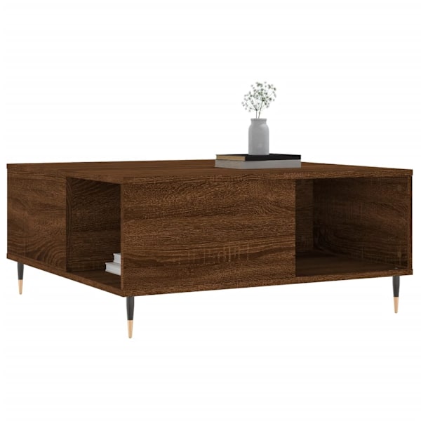 vidaXL Soffbord brun ek 80x80x36,5 cm konstruerat trä Brun