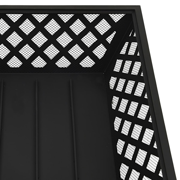 vidaXL Eldstad med eldgaffel 64 cm XXL stål Svart