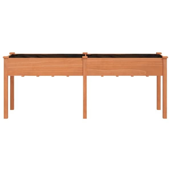 vidaXL Odlingslåda med foder brun 203x53x76 cm massivt granträ Brun