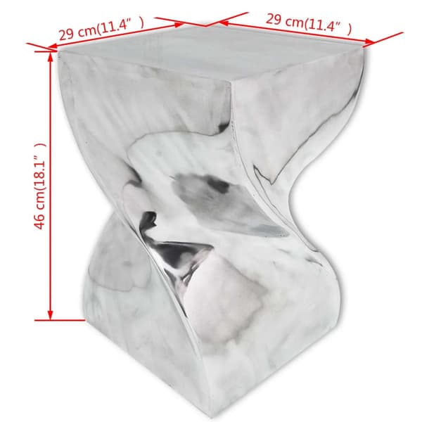 vidaXL Pall/sidobord vriden form aluminium silver Silver