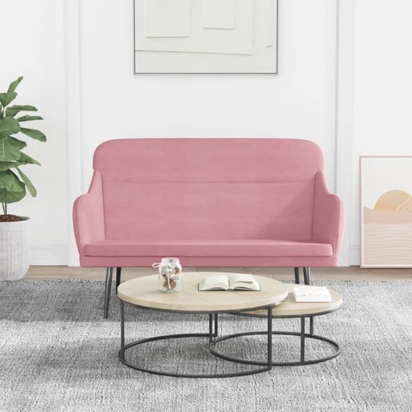 vidaXL Bänk rosa 110x76x80 cm sammet Rosa