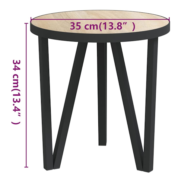 vidaXL Tebord sonoma-ek Ø35 cm MDF Brun