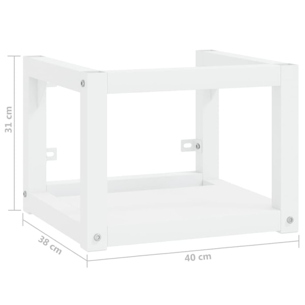 vidaXL Väggmonterad ram för tvättställ vit 40x38x31 cm järn Vit