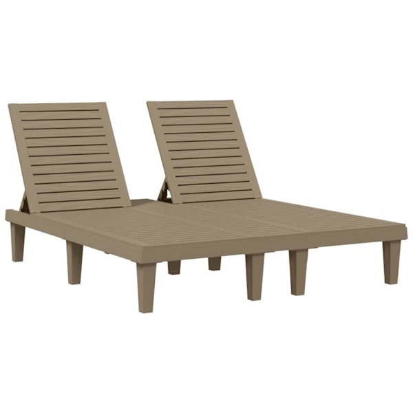 vidaXL Dubbel solsäng ljusbrun 155x138x83 cm polypropylen Brun