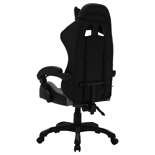 vidaXL Gamingstol med RGB LED-lampor grå och svart konstläder multifärg
