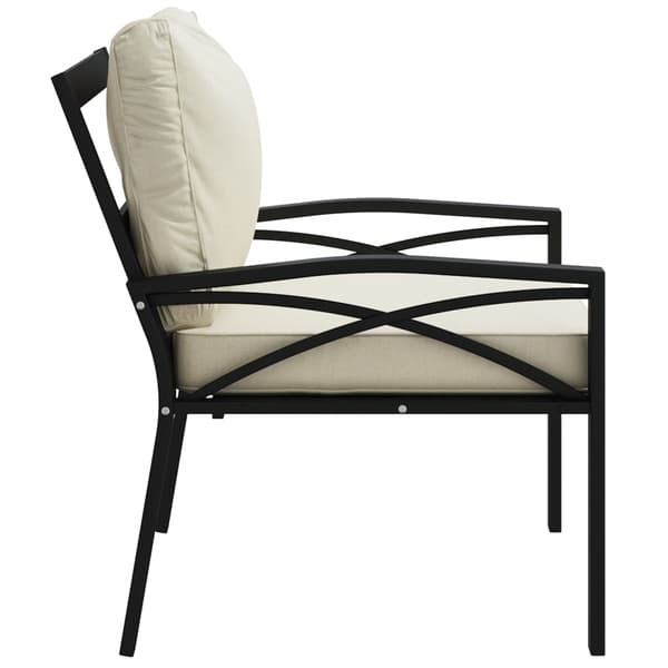 vidaXL Trädgårdsstolar med sandfärgade dynor 2 st 68x76x79 cm stål art