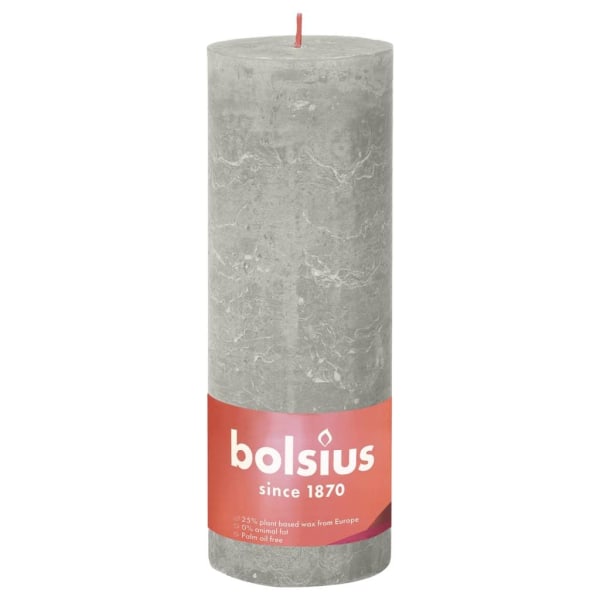 Bolsius Rustika blockljus 4-pack 190x68 mm sandgrå grå