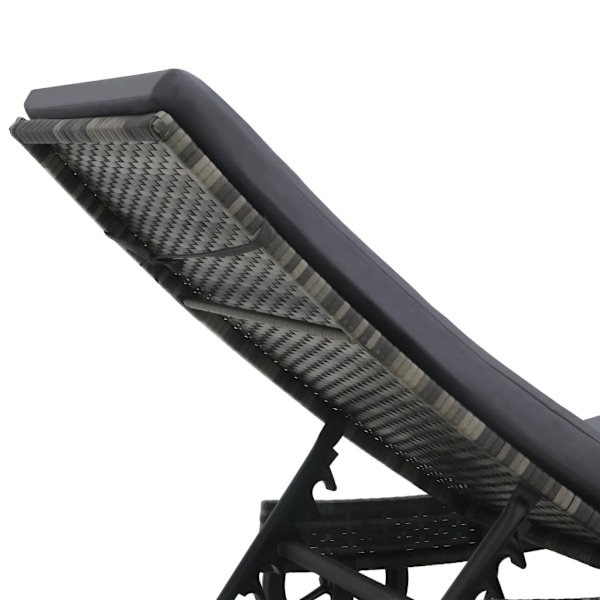 vidaXL Solsäng med hjul och dyna konstrotting antracit Antracit