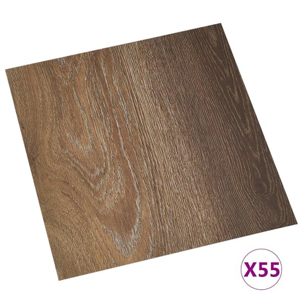 vidaXL Självhäftande golvplankor 55 st PVC 5,11 m² brun Brun