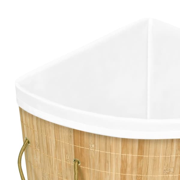 vidaXL Tvättkorg för hörn bambu 60 L Brun