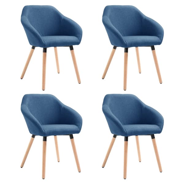 vidaXL Snurrbara matstolar 4 st blå tyg Blå