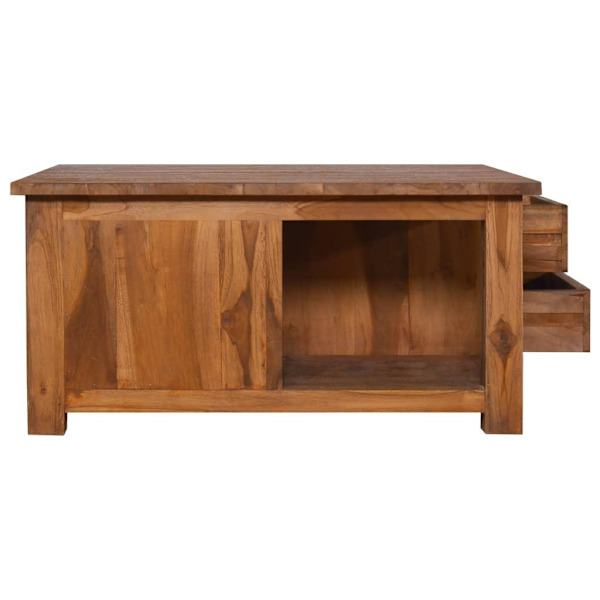 vidaXL Soffbord 68x68x33 cm massiv teak Brun