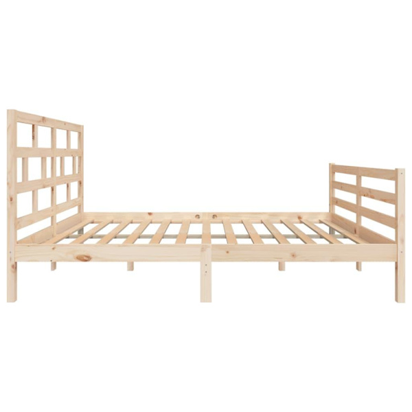 vidaXL Sängram massiv furu 140x200 cm Brun