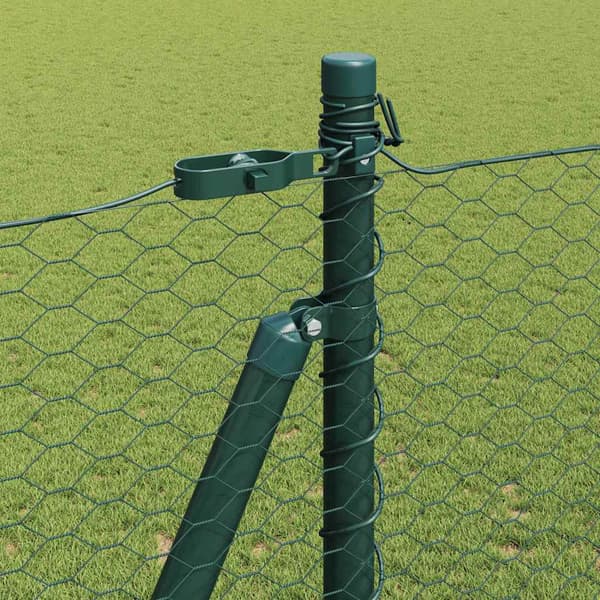 vidaXL Hexagonal stängsel med betongfundament 100 x 1,6 m Grön Mesh Grön
