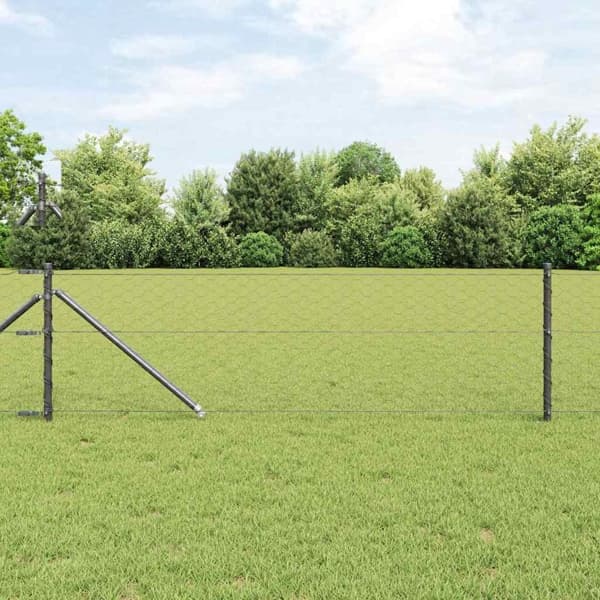vidaXL Utomhus hexagonal stängsel med stolpe 100 x 0,6 m Grå Mesh Grå