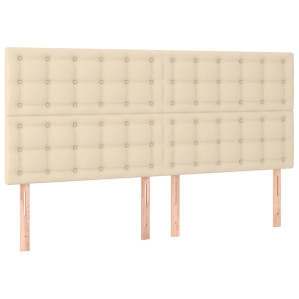 vidaXL Ramsäng med madrass & LED gräddvit 200x200 cm tyg Kräm