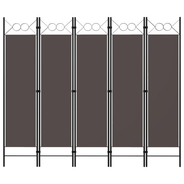 vidaXL Rumsavdelare 5 paneler antracit 200x180 cm Antracit