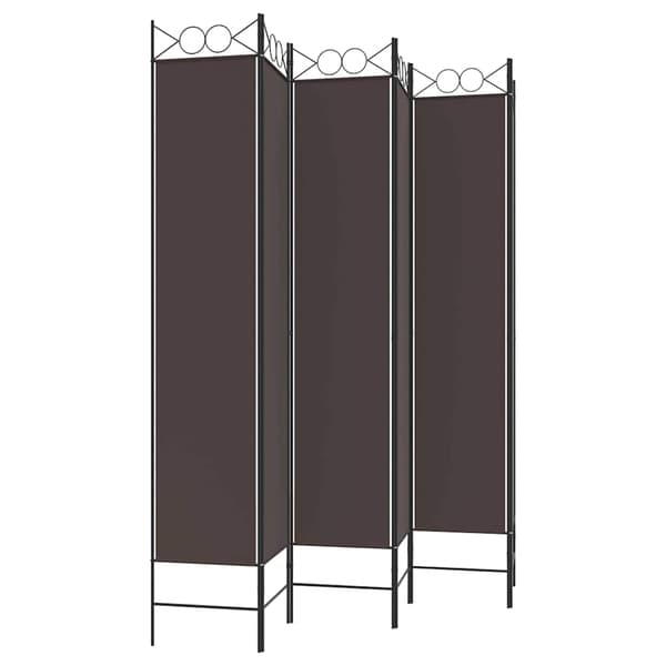 vidaXL Rumsavdelare 6 paneler brun 240x220 cm tyg Brun