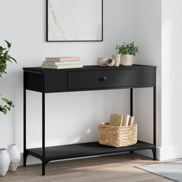 vidaXL Konsolbord svart 100x34,5x75 cm konstruerat trä Svart