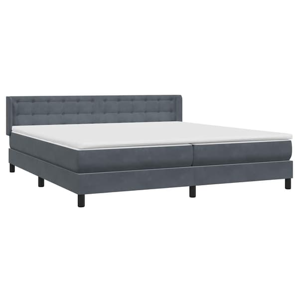 vidaXL Ramsäng med madrass mörkgrå 180x210 cm sammet Grå