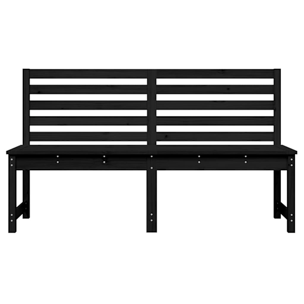 vidaXL Trädgårdsbänk svart 157,5 cm massiv furu Svart