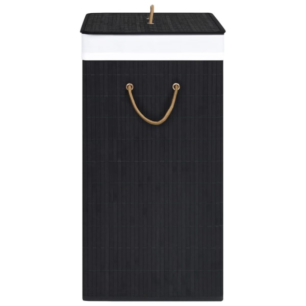 vidaXL Tvättkorg bambu med 2 sektioner svart 100 L Svart