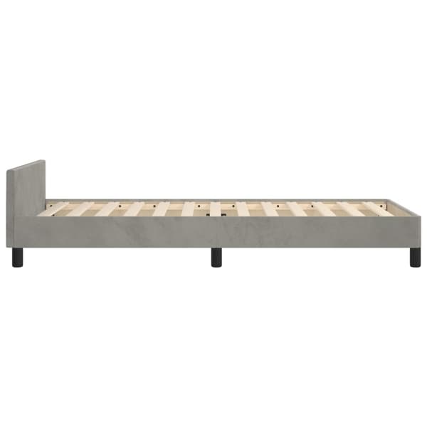 vidaXL Sängram utan madrass ljusgrå 80x200 cm sammet Grå