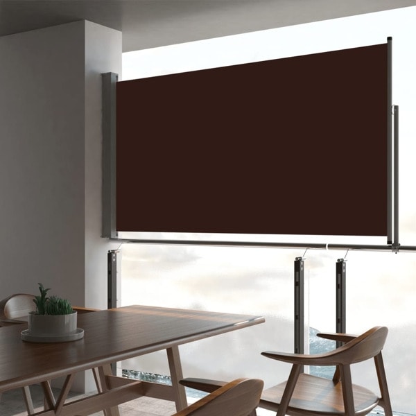 vidaXL Infällbar sidomarkis 160x300 cm brun Brun