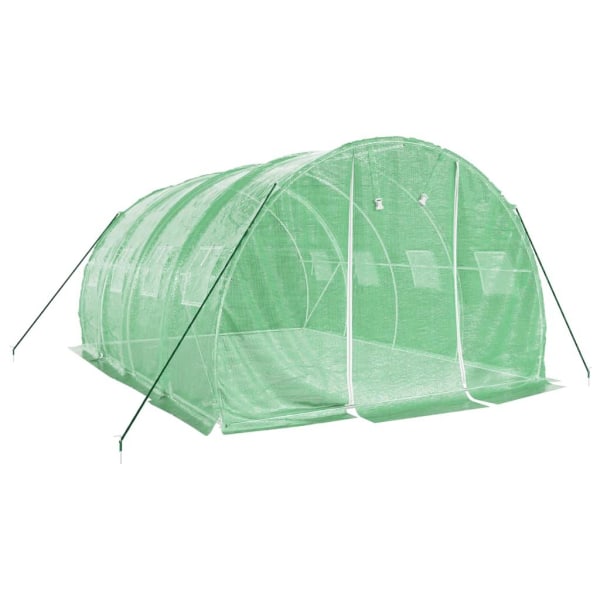 vidaXL Växthus med stålram grön 12 m² 4x3x2 m Grön