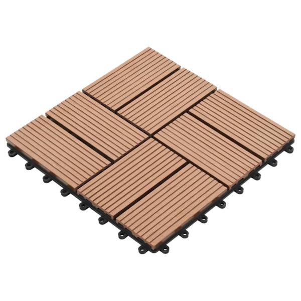 vidaXL Trall 22 st 30x30 cm 2 kvm WPC brun Brun