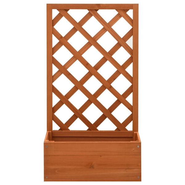 vidaXL Odlingslåda med spaljé orange 50x25x90 cm massivt granträ Orange