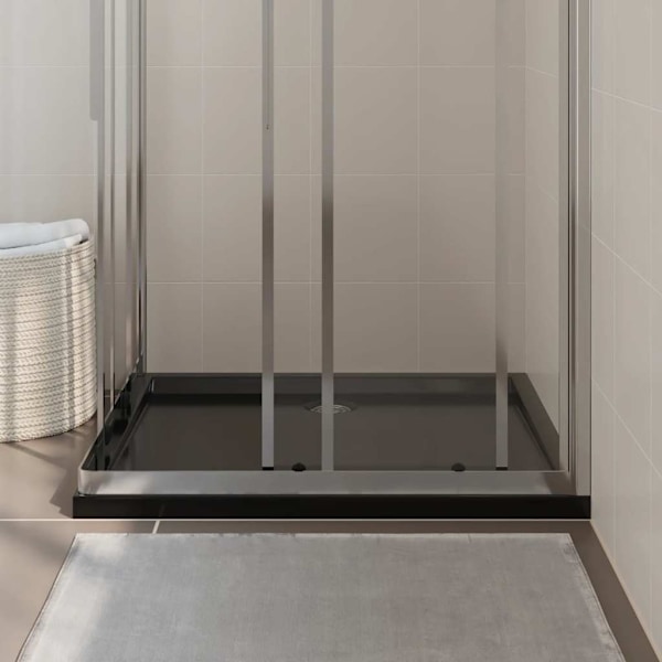 vidaXL Duschkar rektangulärt ABS svart 80x90 cm Svart