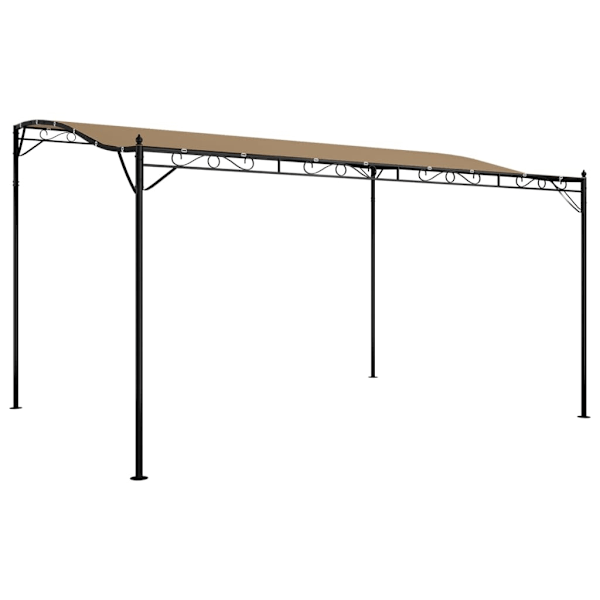 vidaXL Paviljong taupe 4x3 m 180 g/m² tyg och stål Taupe