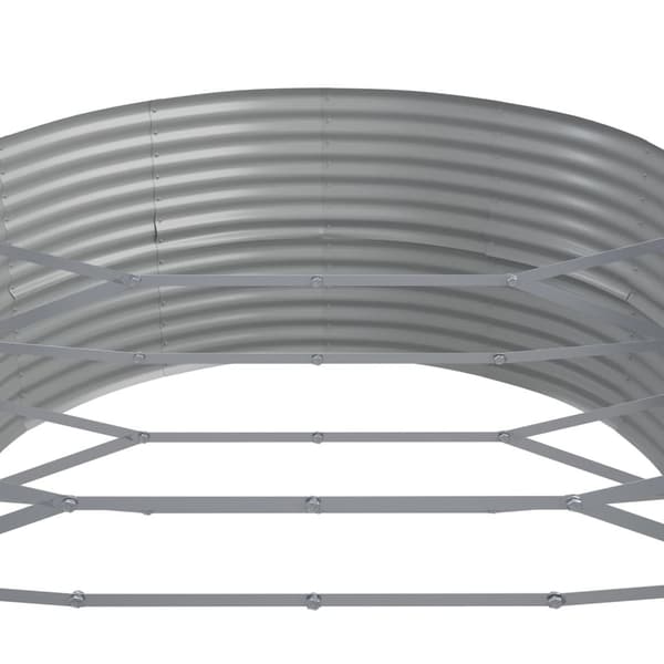 vidaXL Odlingslåda pulverlackerat stål 510x140x68 cm silver Silver