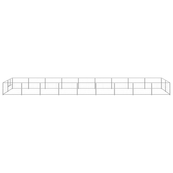 vidaXL Hundgård silver 18 m² stål Silver