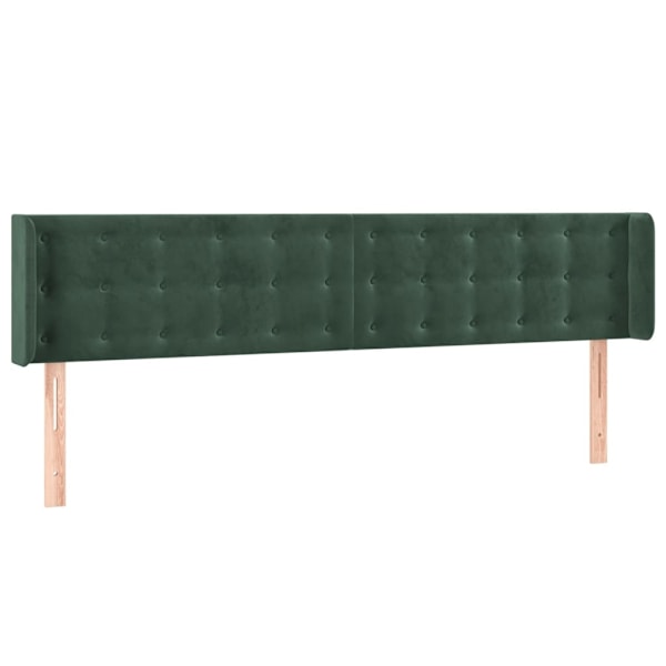 vidaXL Sänggavel med kanter mörkgrön 203x16x78/88 cm sammet Grön