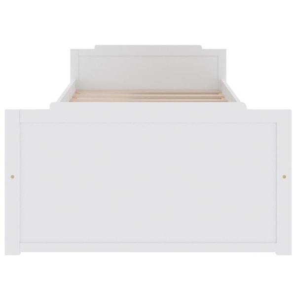 vidaXL Sängram med lådor vit massiv furu 90x200 cm Vit