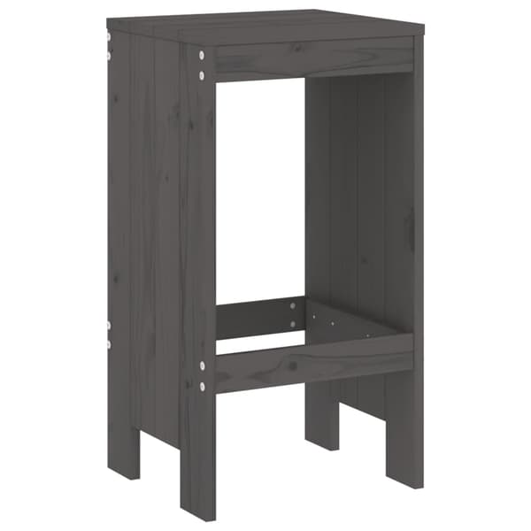 vidaXL Barstolar 2 st grå 40x36x75 cm massiv furu Grå