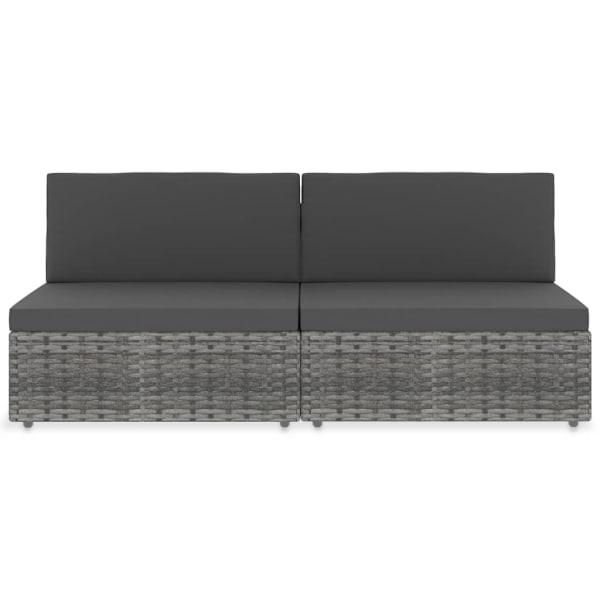 vidaXL Modulsoffa 2-sits konstrotting grå grå
