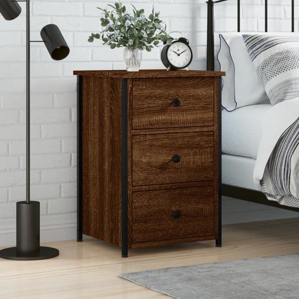 vidaXL Sängbord brun ek 40x36x60 cm konstruerat trä Brun
