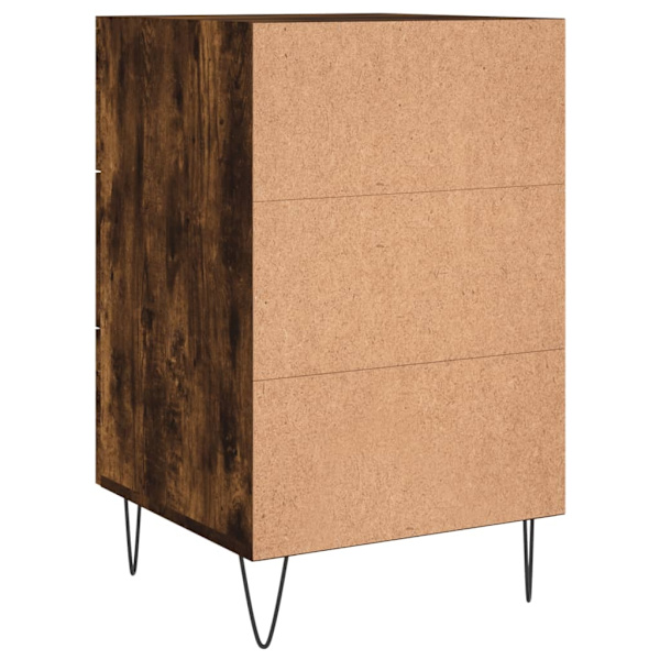 vidaXL Sängbord rökfärgad ek 40x40x66 cm konstruerat trä Brun