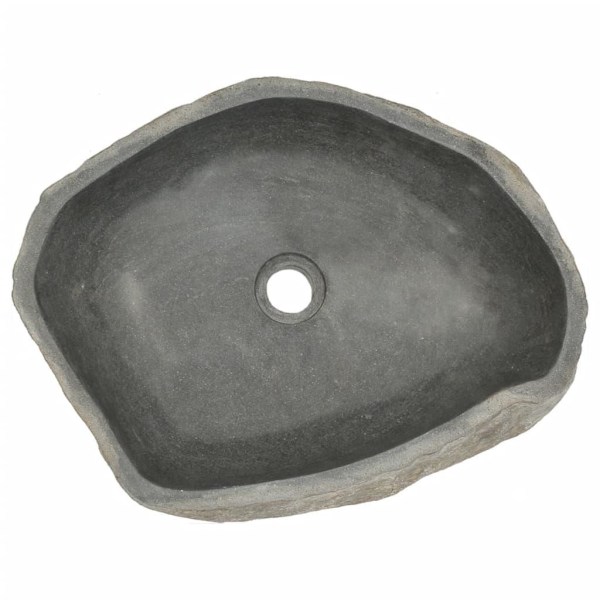 vidaXL Handfat flodsten oval 45-53 cm Antracit
