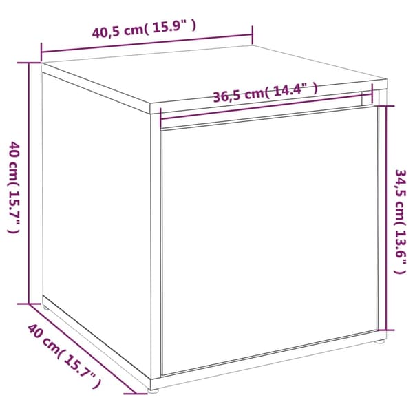 vidaXL Låda vit 40,5x40x40 cm konstruerat trä Vit