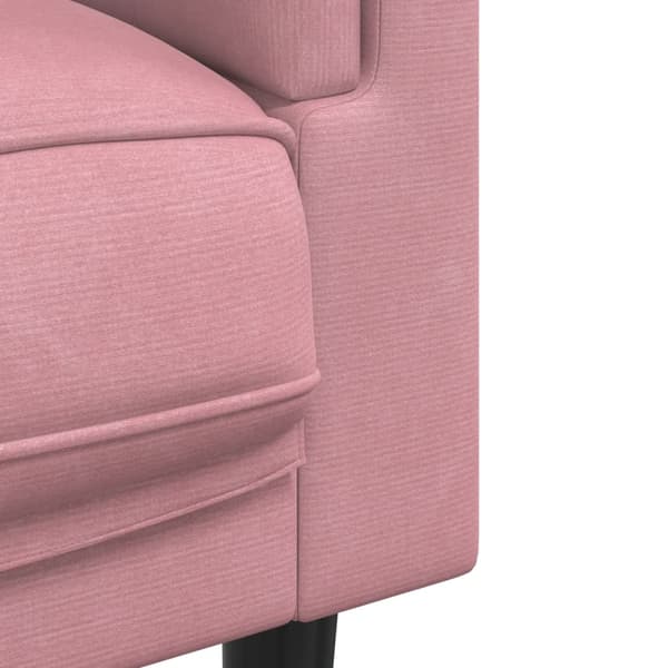 vidaXL Soffgrupp med kuddar 2 delar rosa sammet Rosa