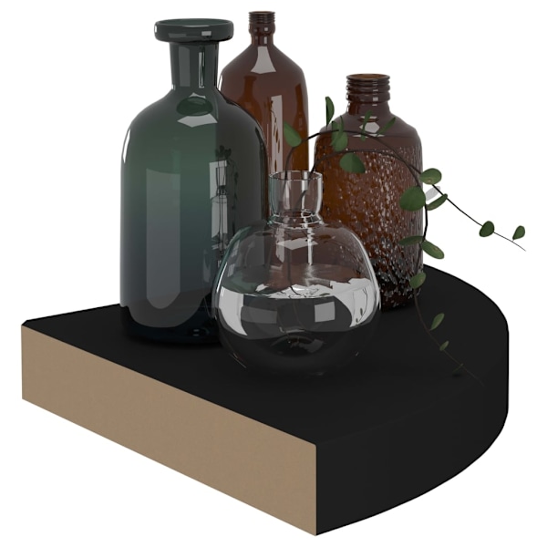vidaXL Svävande hörnhyllor 4 st svart 25x25x3,8 cm MDF Svart