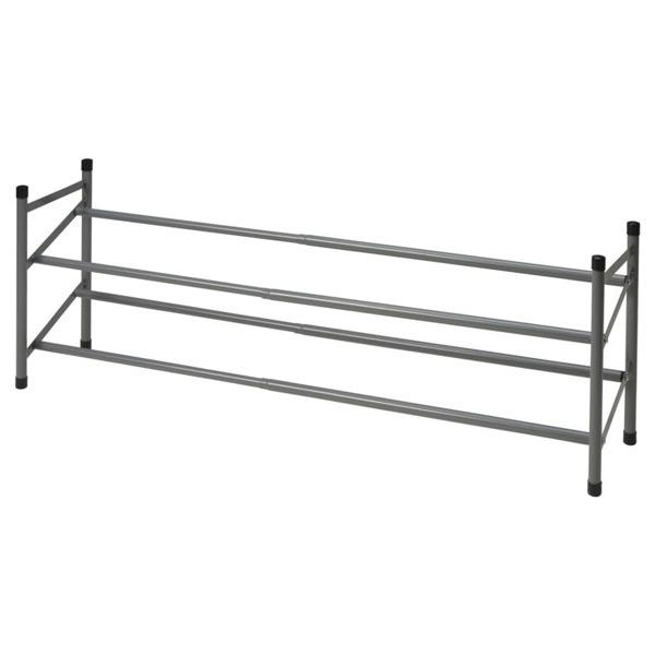 Storage solutions Skoställ med 2 nivåer (61,5-115)x23x38 cm grå
