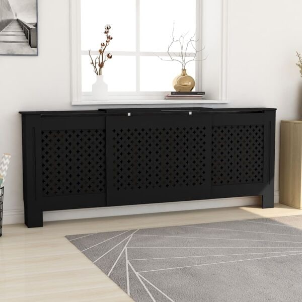 vidaXL Elementskydd MDF svart 205 cm Svart