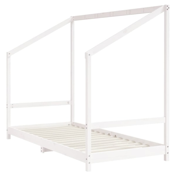 vidaXL Sängram för barnsäng vit 90x200 cm massiv furu Vit