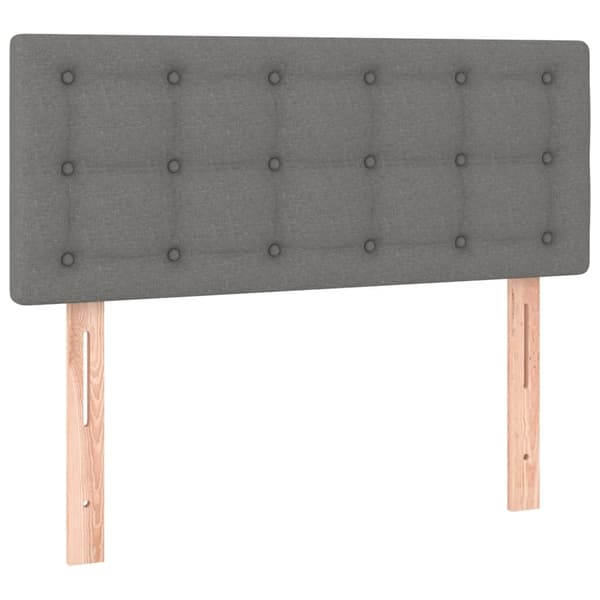 vidaXL Ramsäng med madrass mörkgrå 90x190 cm tyg Grå