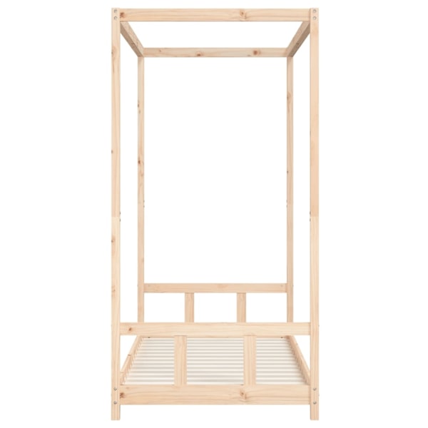 vidaXL Sängram för barn 90x190 cm massiv furu Brun